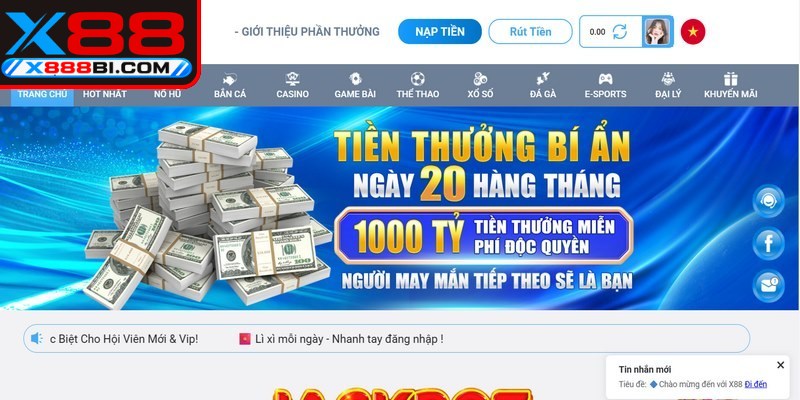 Thao tác thực hiện đăng nhập X88 dễ dàng trên giao diện website chính thức